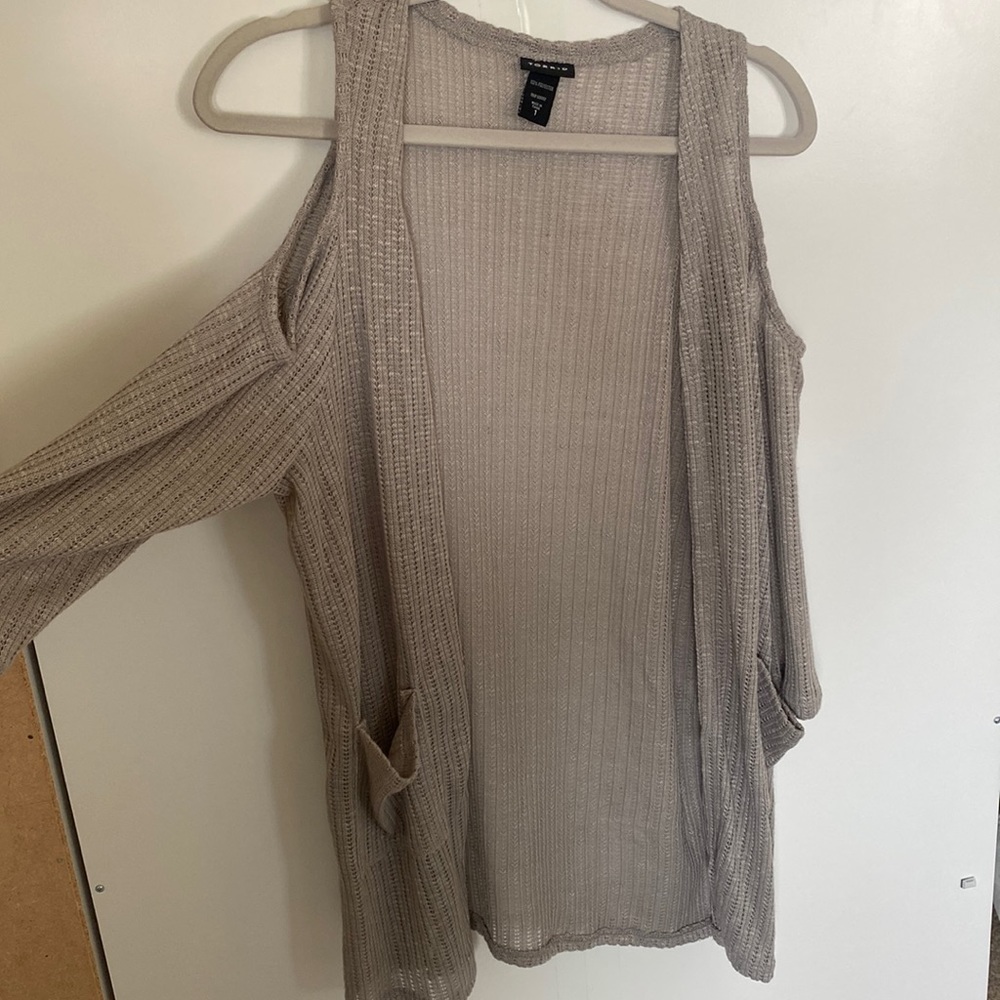Open shoulder cardigan